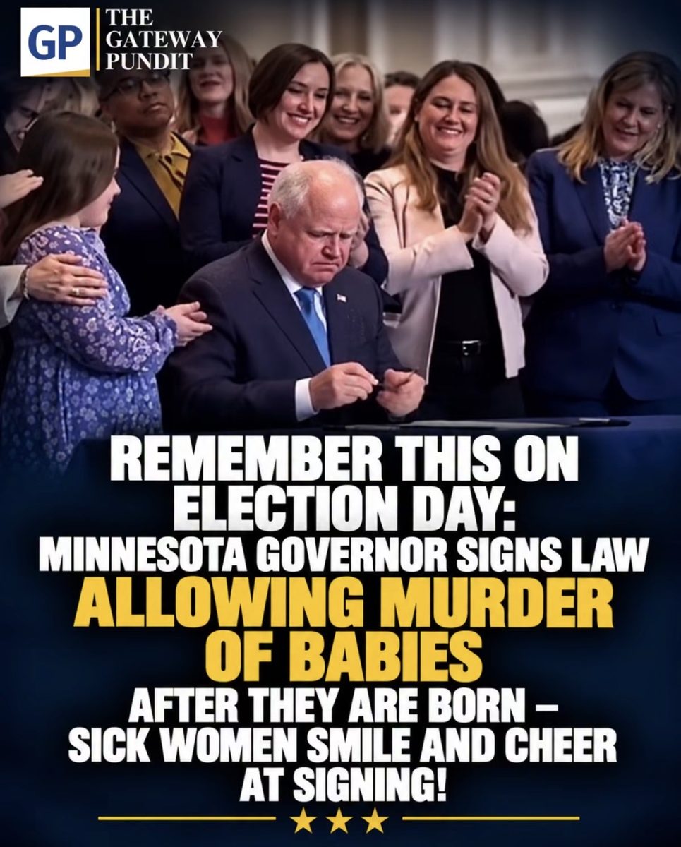 Screenshot of the viral post we checked, claiming: Minnesota governor signs law allowing murder of babies after they are born