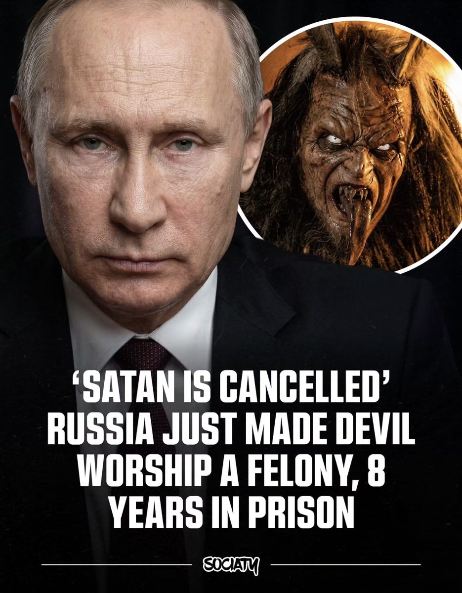 Screenshot of the viral post we checked, claiming: Russia just made devil worship a felony, 8 years in prison.