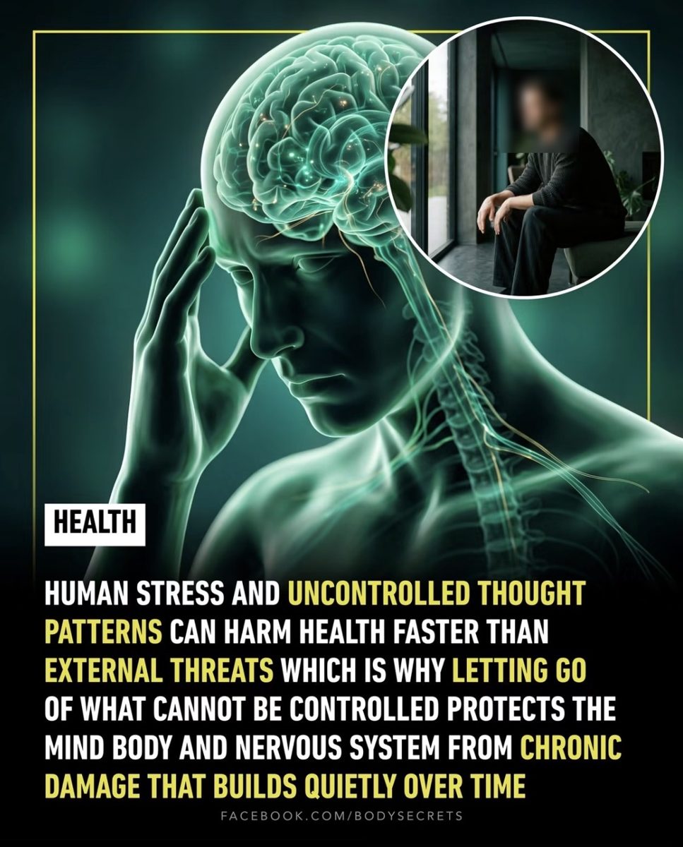Screenshot of the viral post we checked, claiming: Human stress and uncontrolled thought patterns can harm health faster than external threats, which is why letting go of what cannot be controlled protects the mind, body and nervou