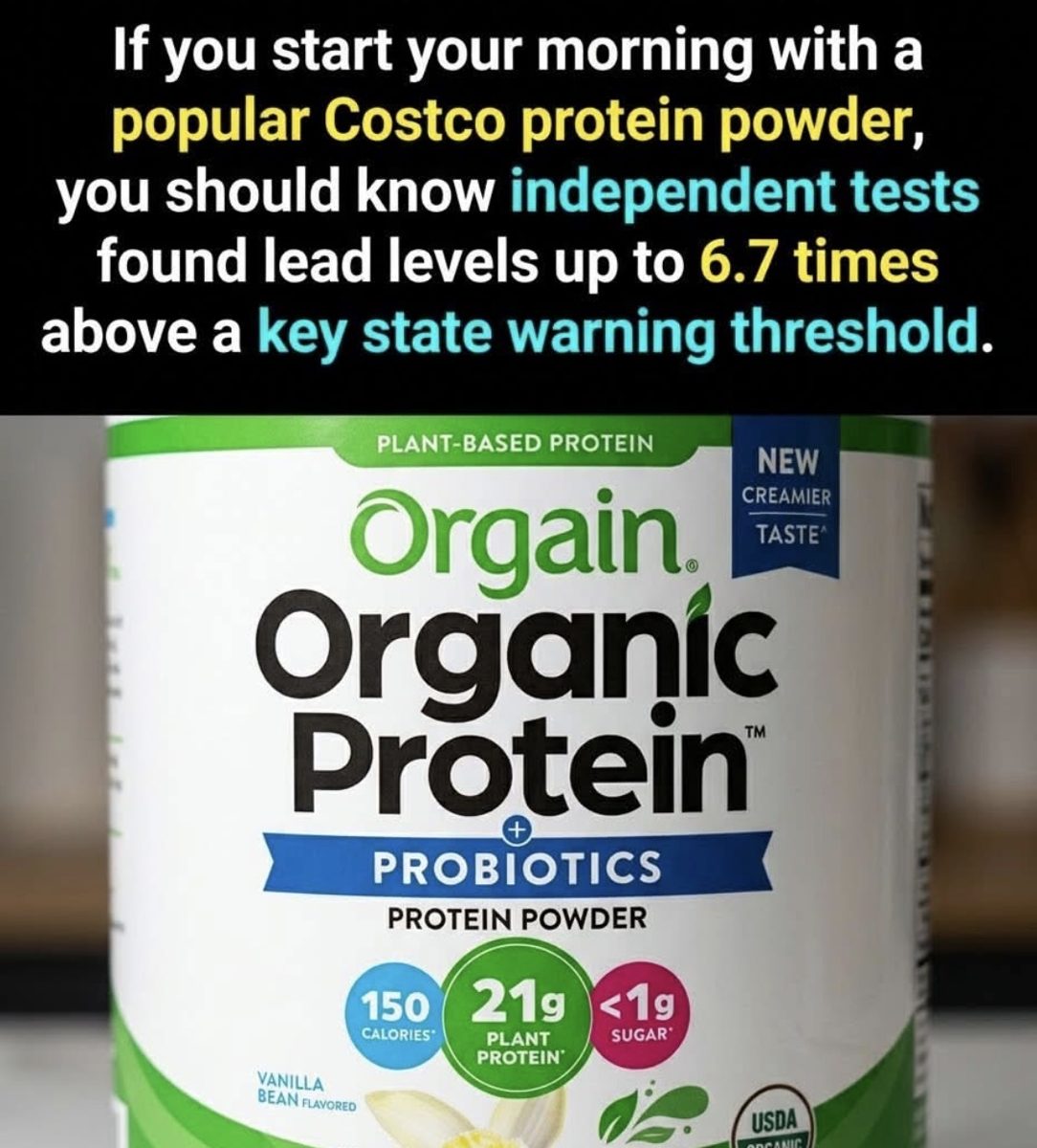 Screenshot of the viral post we checked, claiming: If you start your morning with a popular Costco protein powder, you should know independent tests found lead levels up to 6.7 times above a key state warning threshold.