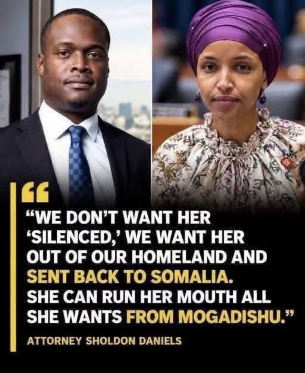 Screenshot of the viral post we checked, claiming: a quote attributed to attorney Sholdon Daniels about Rep. Ilhan Omar.