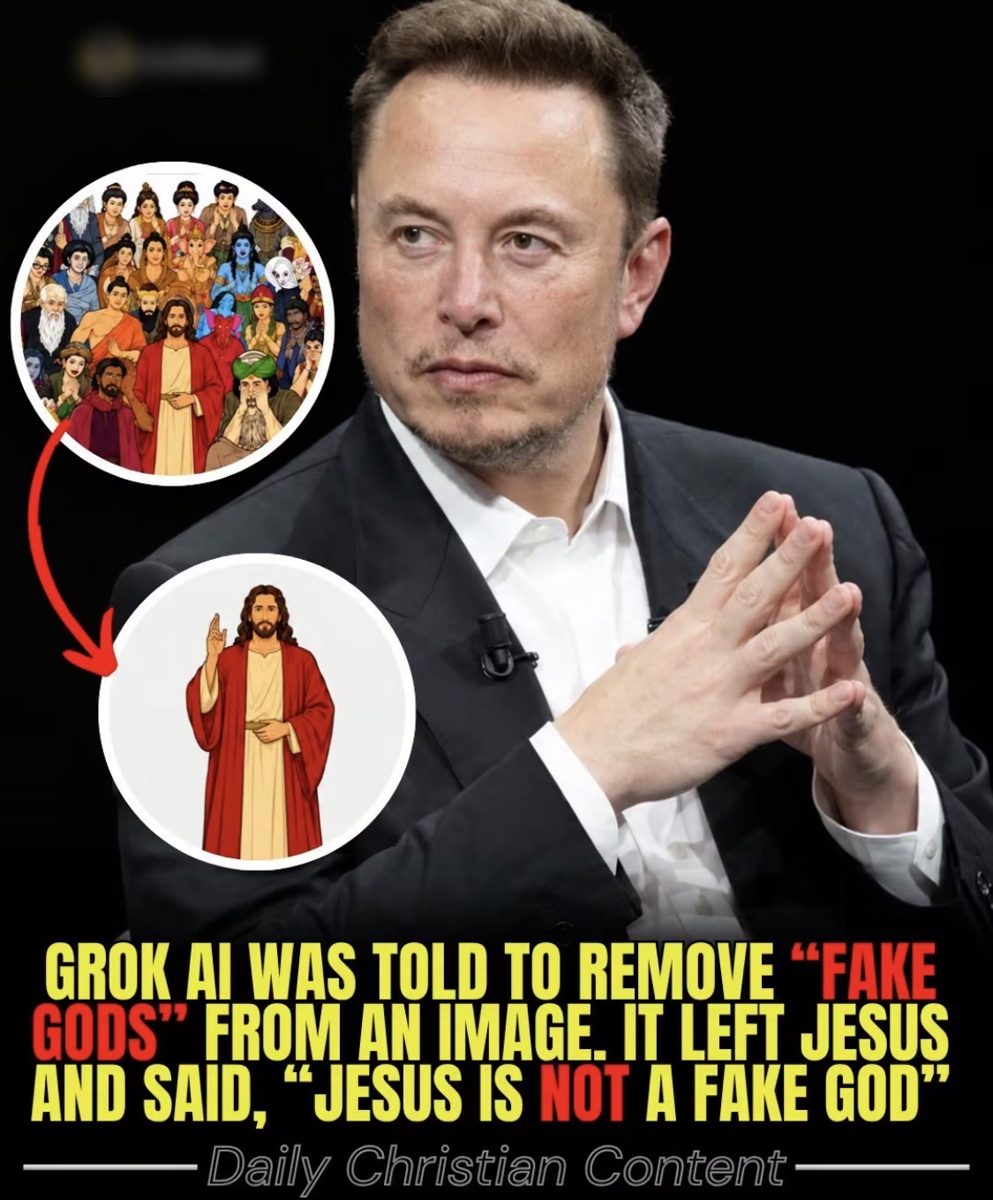 Screenshot of the viral post we checked, claiming: Grok AI was told to remove "fake gods" from an image. It left Jesus and said, "Jesus is not a fake god."